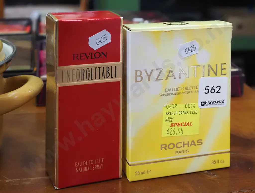 boxed  Revlon Unforgettable 30ml eau de toilette, Rocas Byzantine 25ml eau de toilette Image 1++