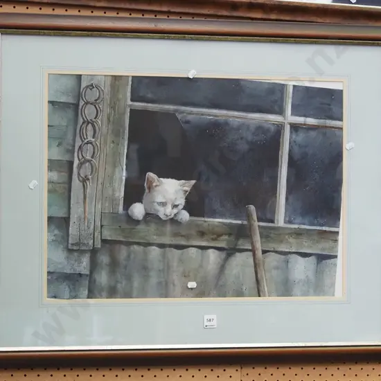 framed print - cat at window