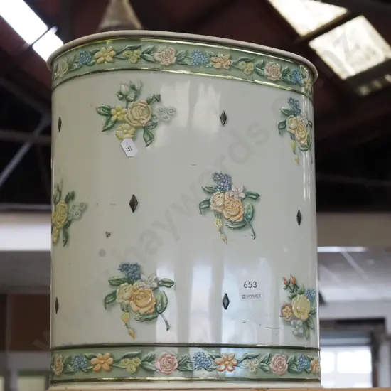 pressed tin waste paper basket H325