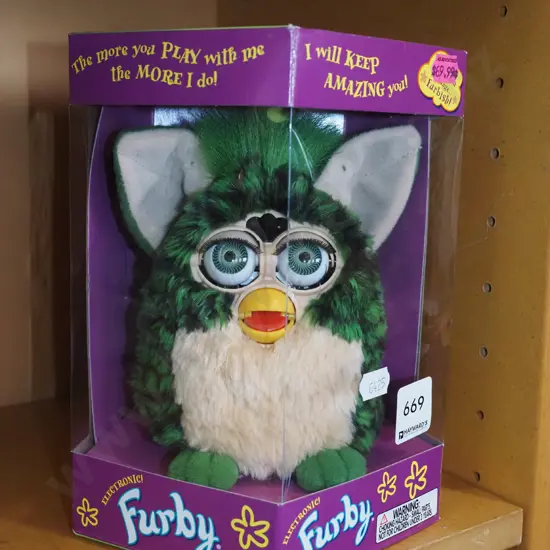 box; elelctronic Furby - slight damage to box