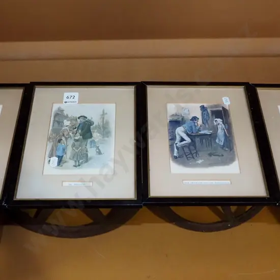 4x framed Dickens prints