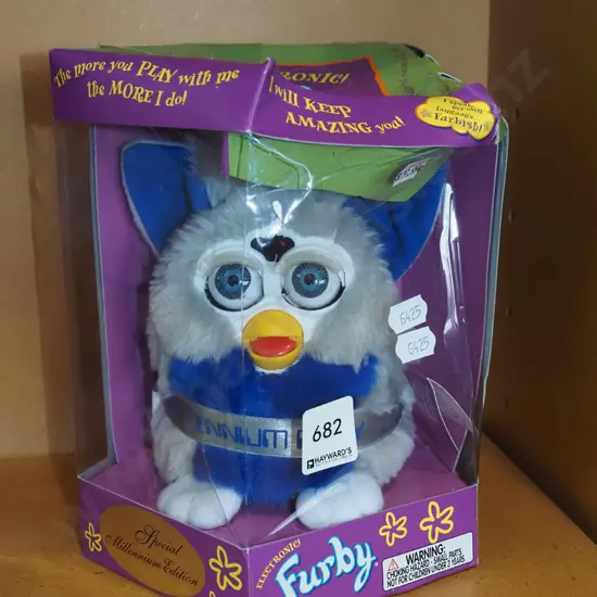 boxed electronic Millenium Edition Furby - damage to box