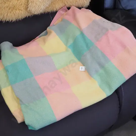 checked woollen blanket