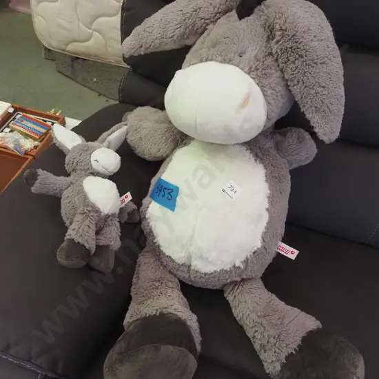 soft toys - 2x donkeys 