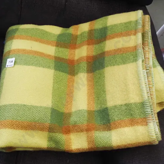 checked woollen blanket