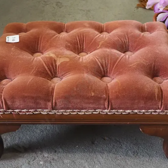 deep buttoned footstool