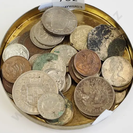 small tray of coins
