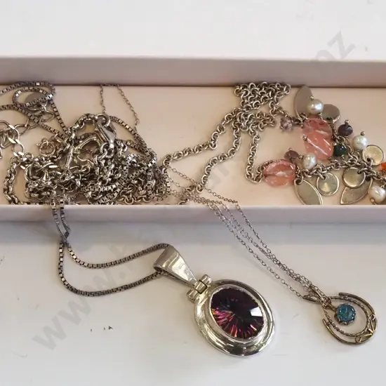 box; necklaces, pendants