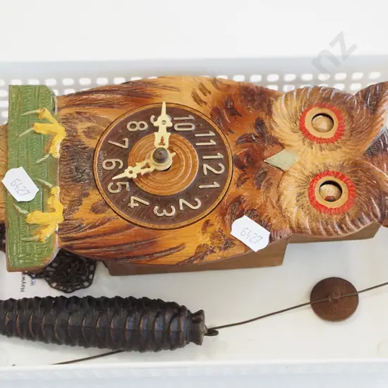 owl themed pendulum wall clock