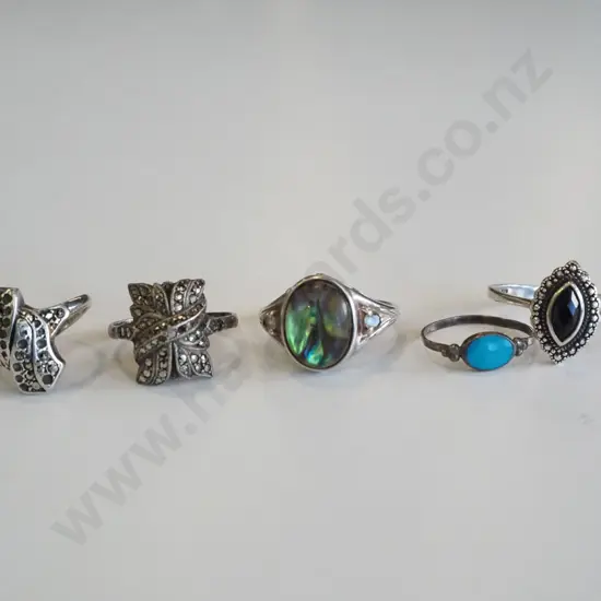 5x rings - sterling silver