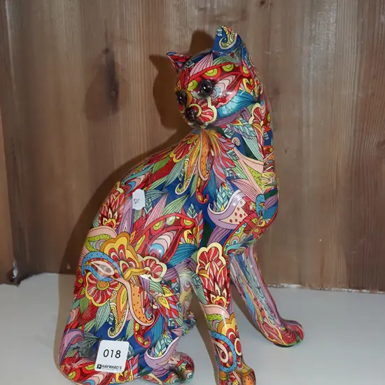 multi coloured cat figurine H280