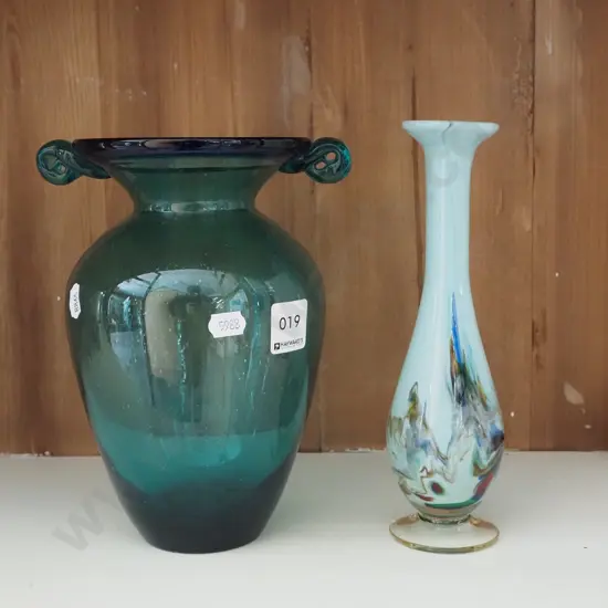 2x glass vases H220