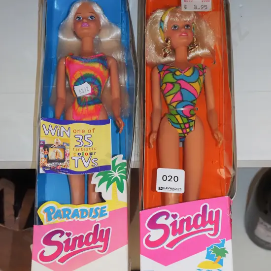 2x boxed Sindy dolls - damage to boxes