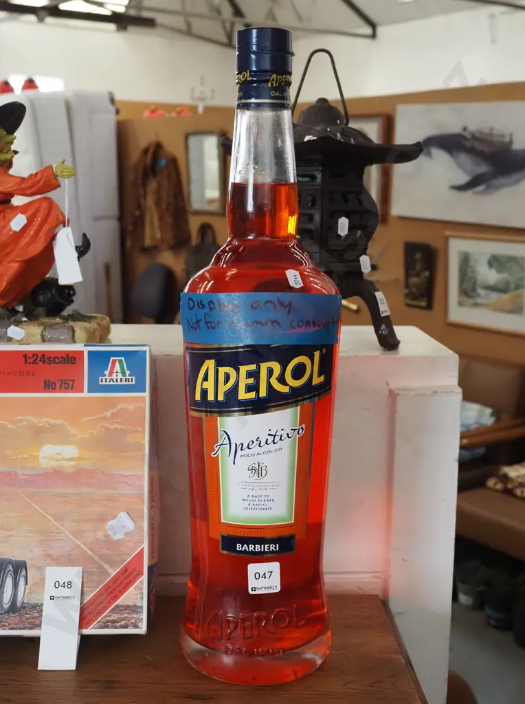 large Aperol liqueur - contents for display only - not for human consumption Image 1++