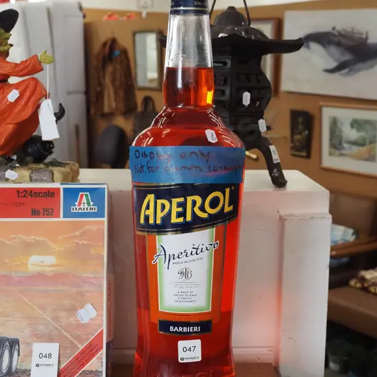 large Aperol liqueur - contents for display only - not for human consumption