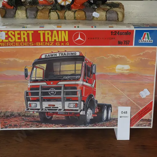 yet to be assembled 1:24 scale model Mercedes Benz Desert train