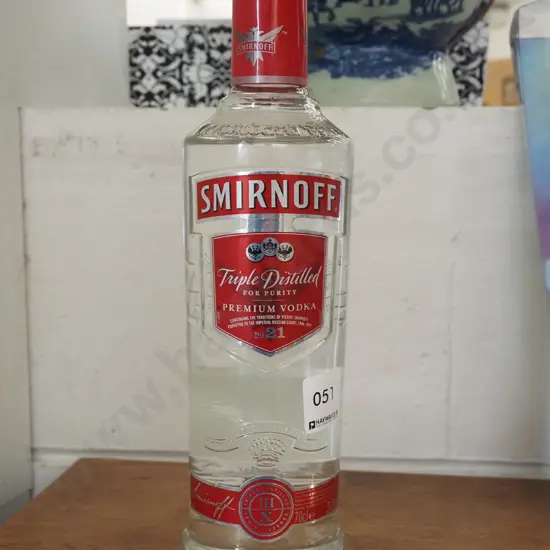 bottle of Smirnoff vodka
