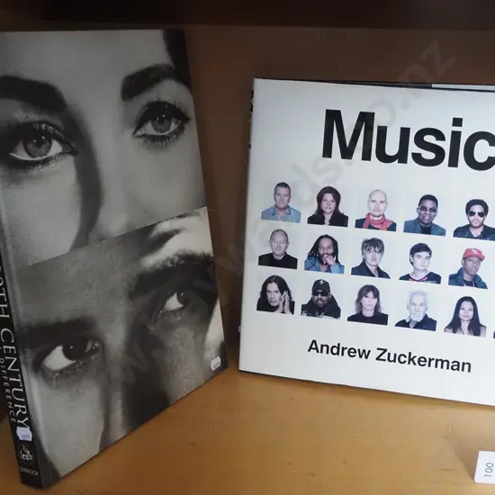 2x coffee table books; Icons of 20th Century, Music