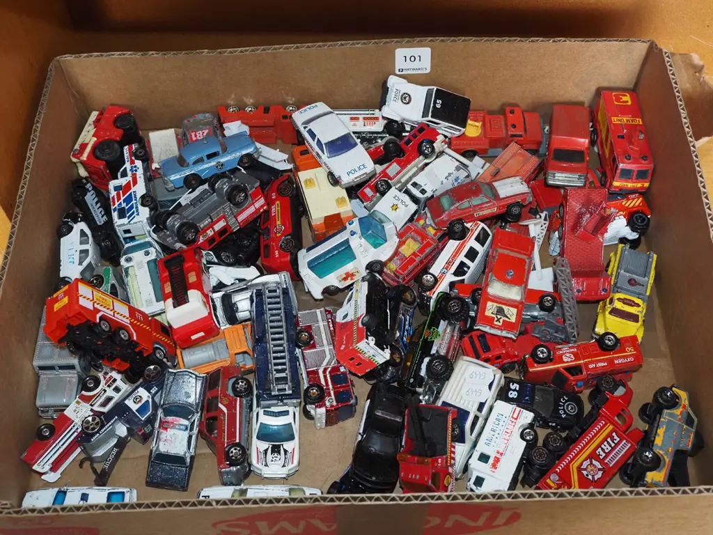 box of first responder toy vehicles Image 1++