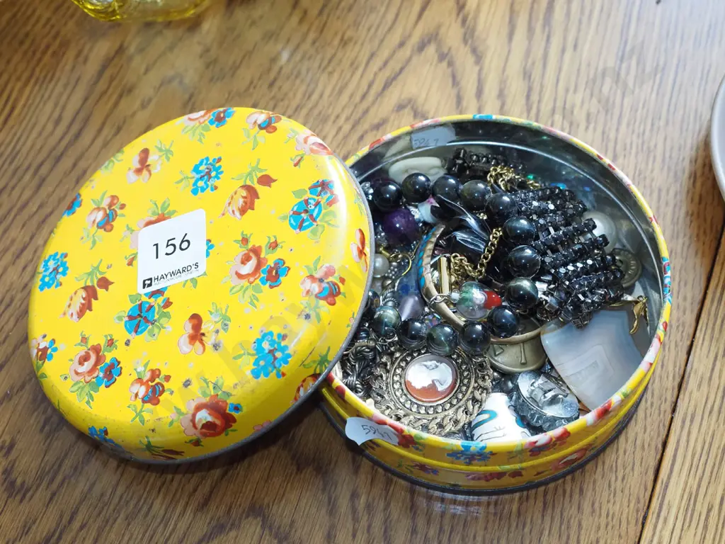 small tin and costume jewellery Image 1++