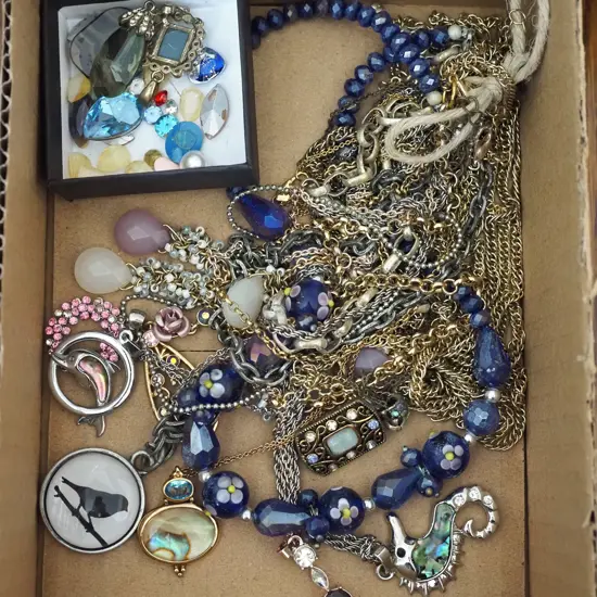 box of costume jewellery