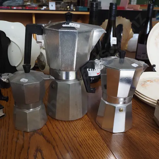 3x graduated stove top espresso makers