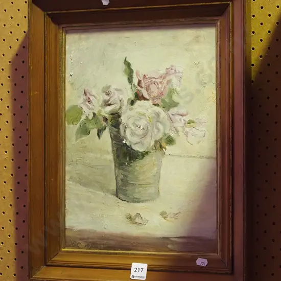 framed acrylic - still life roses