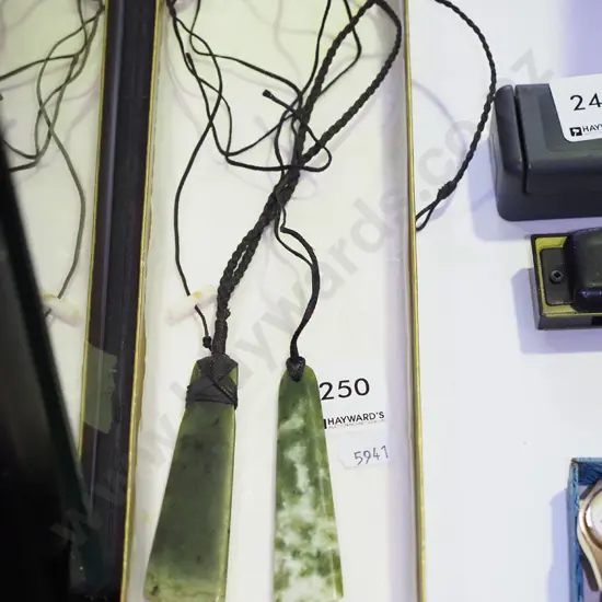 2x greenstone pendants