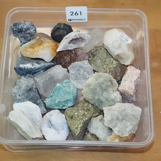 tub of gemstones