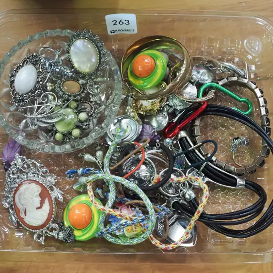 tray of costume jewellery