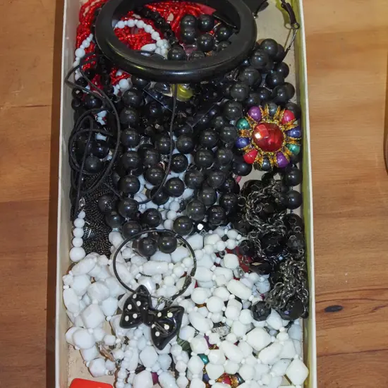 box of costume jewellery