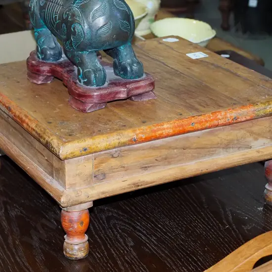 small solid wood Indian money table