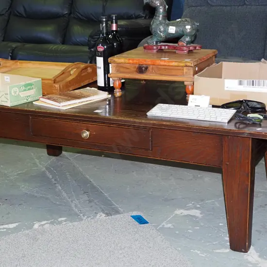 solid oak coffee table with 1 drawer H435 W1300 D700