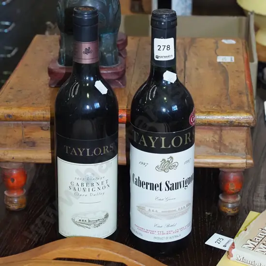 2x bottles of Taylors cabernet sauvignon 1997, 2002