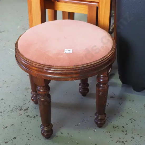 mahogany turned leg stool