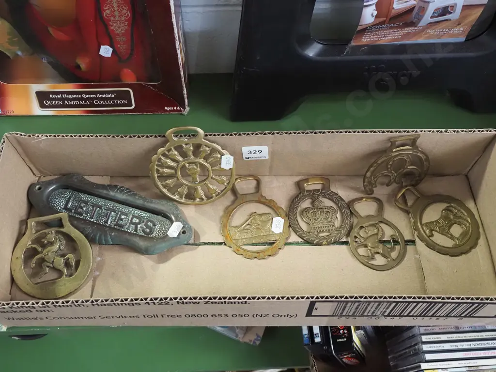 vintage letter slot, horse brasses Image 1++