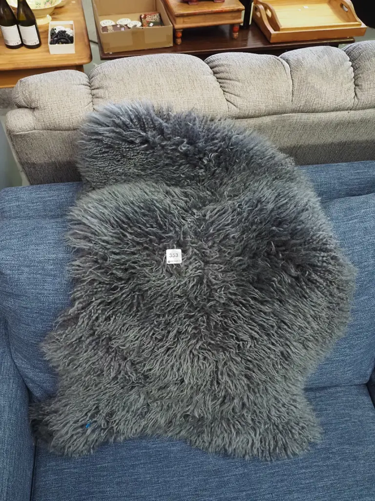 blue dyed sheepskin Image 1++