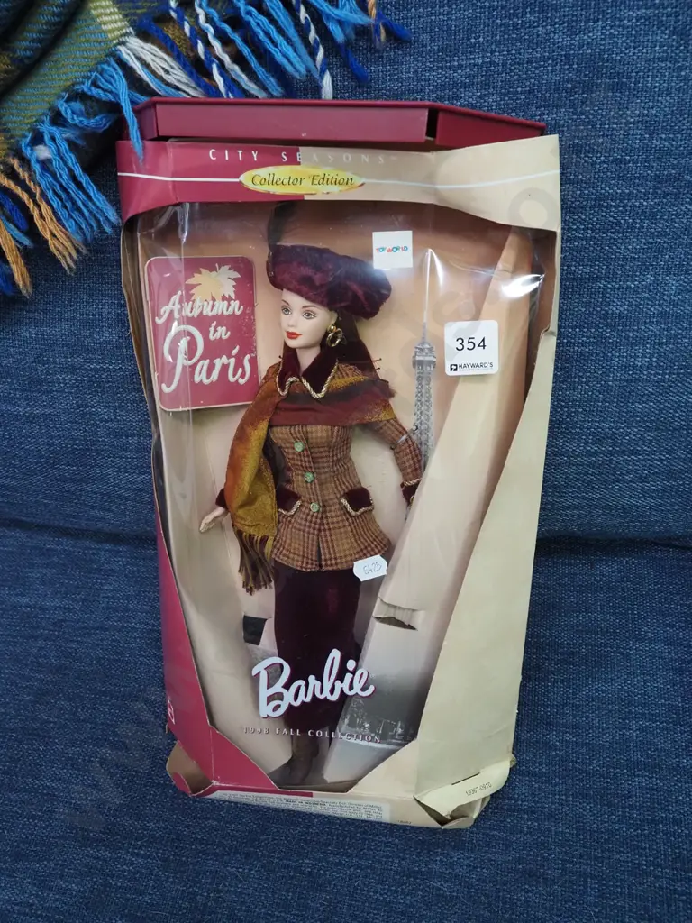boxed Barbie 1998 Fall Collection Autumn In Paris - damage to box Image 1++