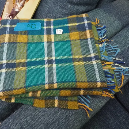 checked woollen blanket
