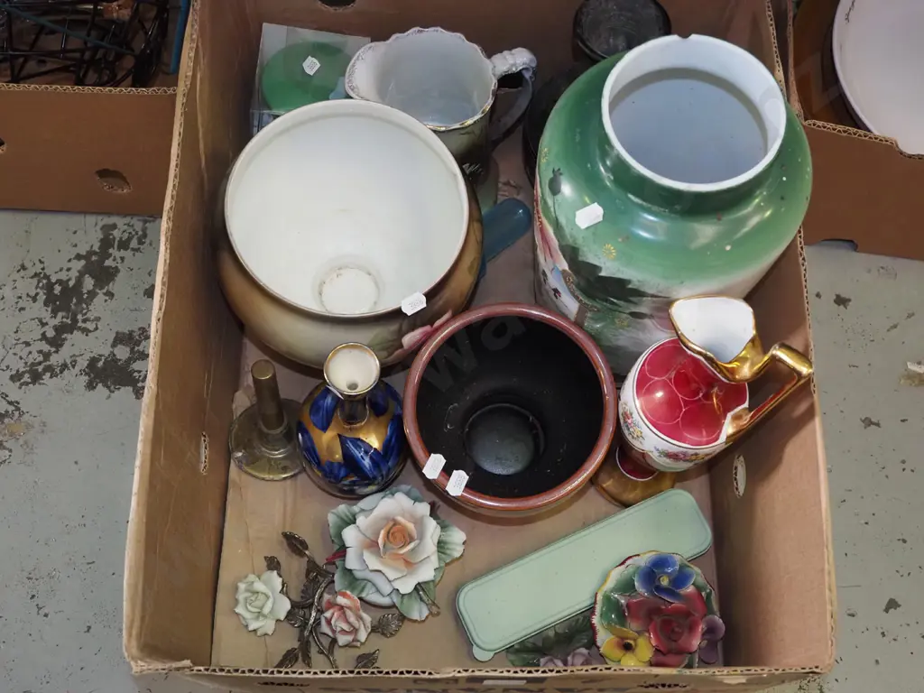 box; vases, jardineres, ceramic floral sprays etc Image 1++