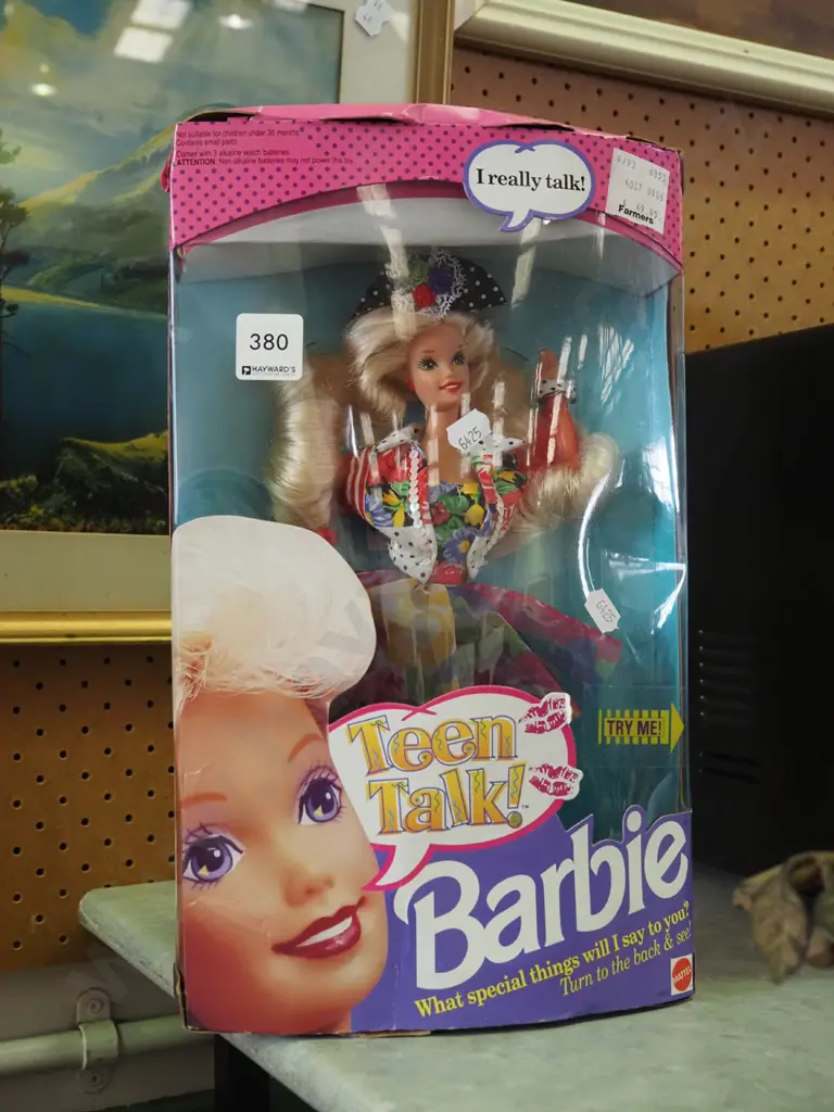 boxed Teen Talk Barbie - damage to box Image 1++