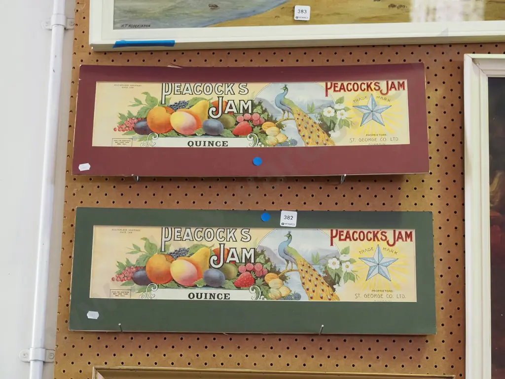 2x unframed Peacock Jam labels Image 1++