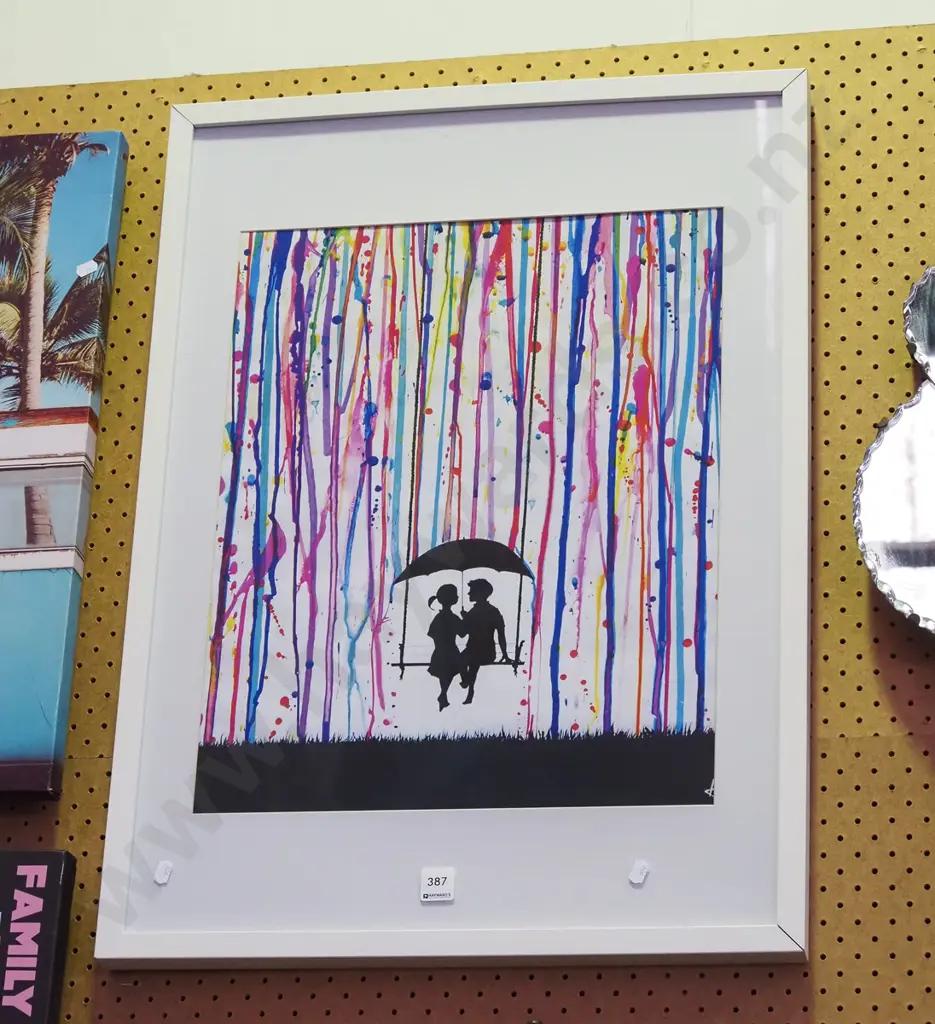 framed print - swing seat scene Image 1++