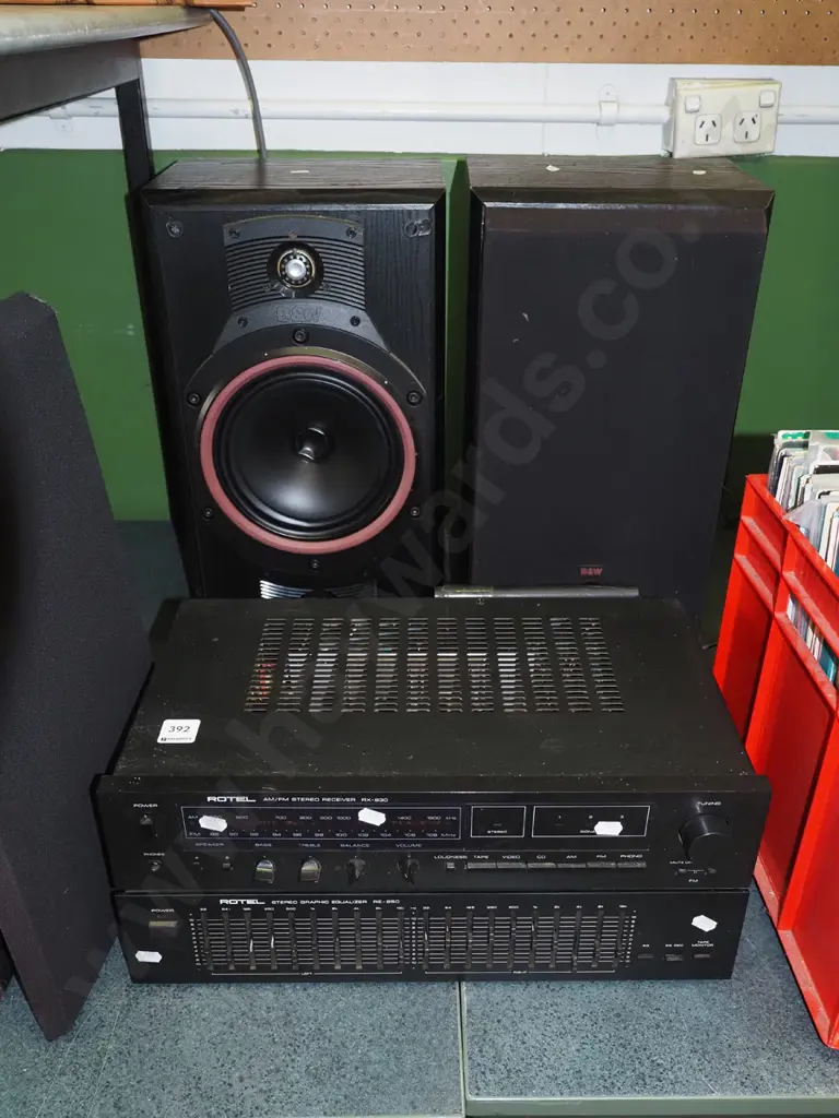Rotel AM/FM receiver, graphic equaliser, 2x BMW speakers Image 1++