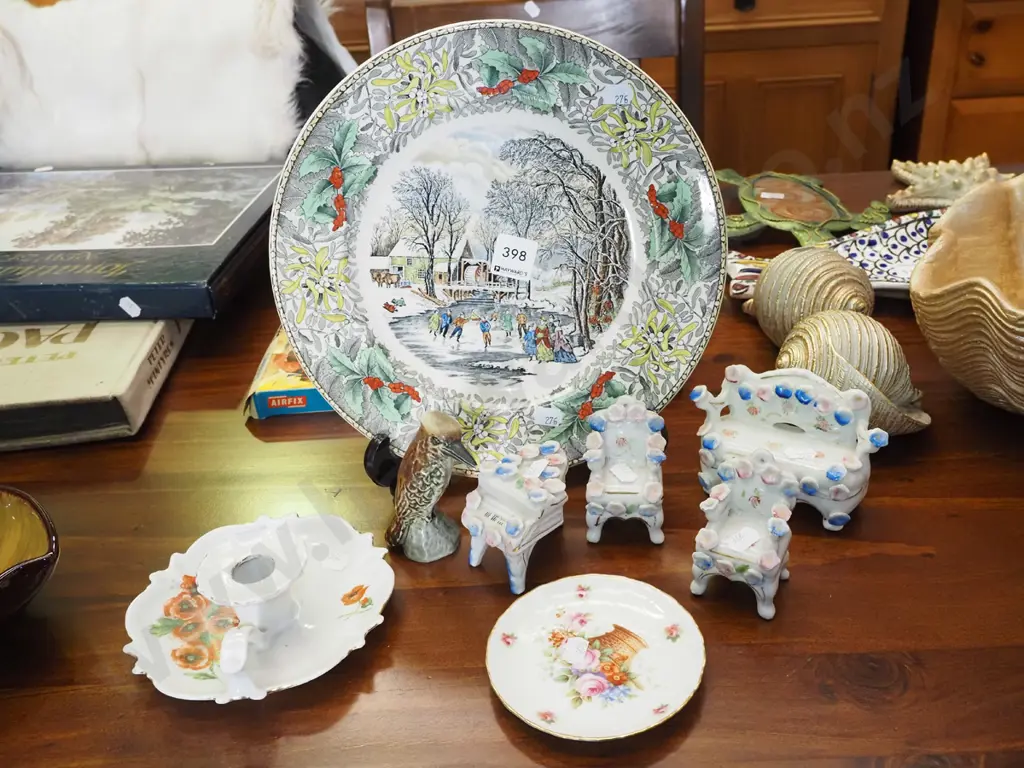 cabinet plates, chamber stick, cersmic dollshouse furniture etc Image 1++