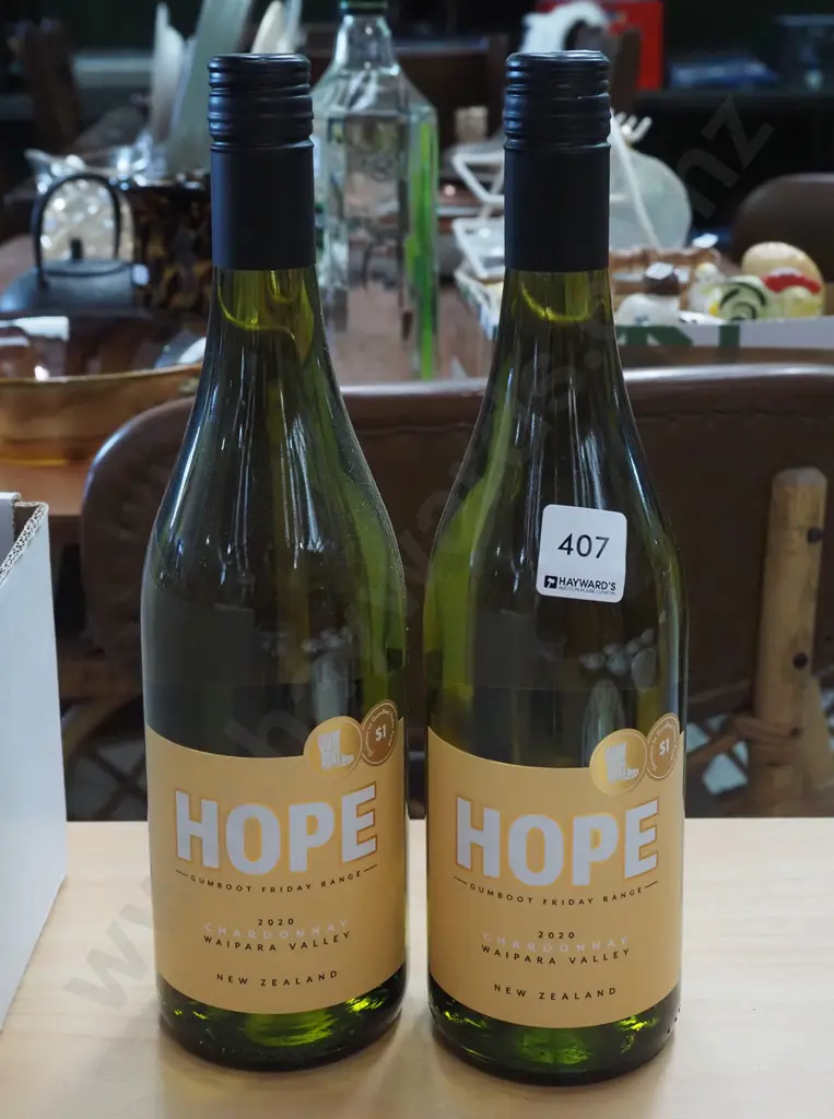 2 bottles Hope Gumboot Friday 2020 chardonnay wine Image 1++