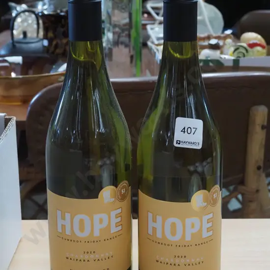 2 bottles Hope Gumboot Friday 2020 chardonnay wine