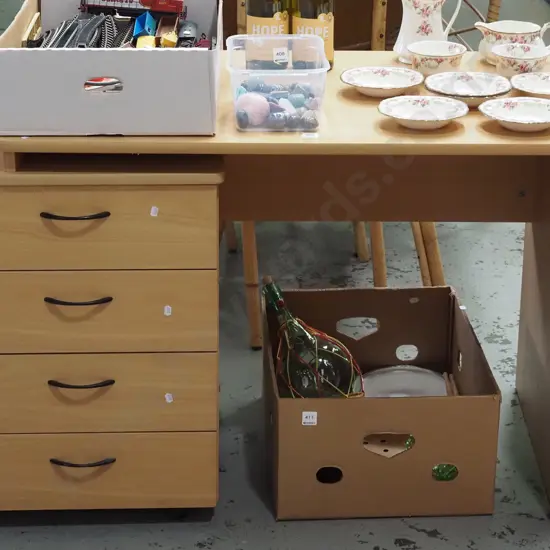 mdf faux wood veneer 3 drawer study desk H720 W1000 D600