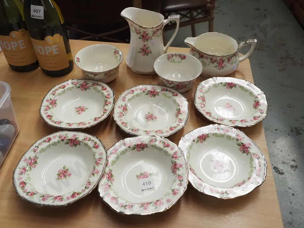 Alfred Meakin pink rose creamers, sugar bowls etc Image 1++