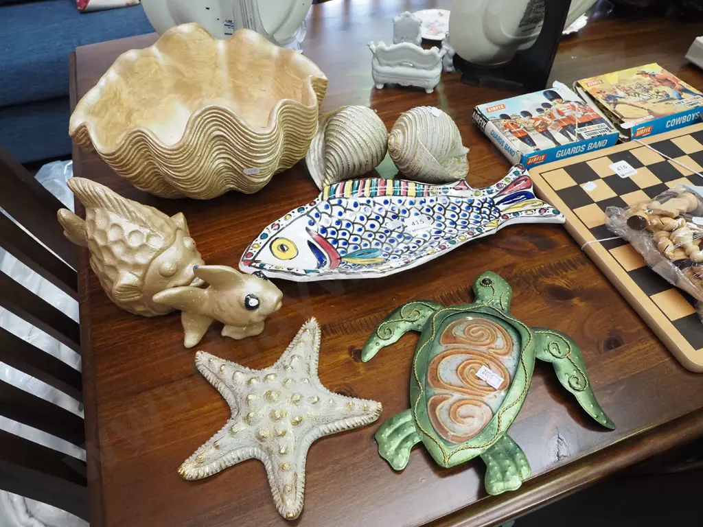 shell themed bowl, fish plate etc Image 1++